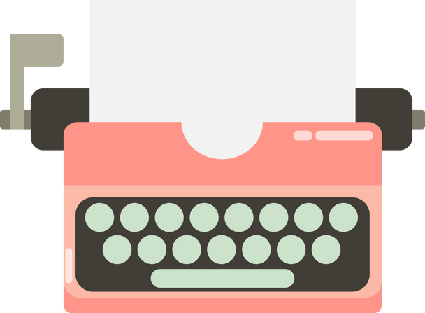 Pink Typewriter Illustration